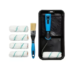 Castorama Ensemble Bac + Rouleau Finition Parfaite + 4 Manchons 100 Mm + Pinceau 30 Mm Diall