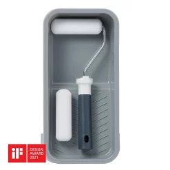 Castorama Lot Mini Rouleau Laqueur + 1 Manchon Laqueur + Bac De Peinture GoodHome 100mm