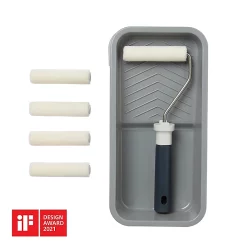 Castorama Lot Mini Rouleau Mur Et Plafond + 4 Manchons + Bac à Peinture GoodHome 100mm